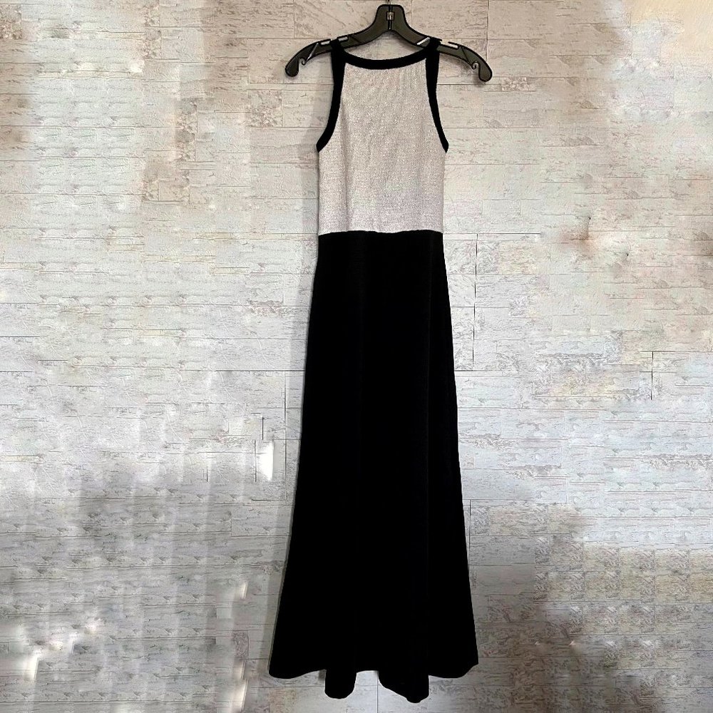 Vintage M. Manon Knit Dress White & Black Small